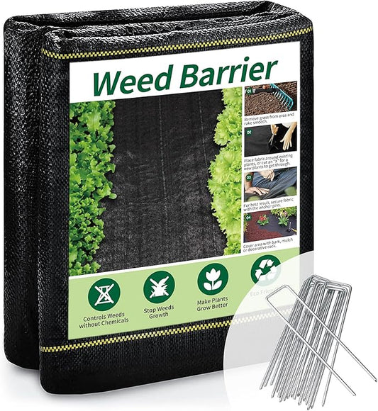3ft x50ft Black Weed Barrier 3.5oz Landscape Premium Fabric-Heavy Duty Woven by Sunocity