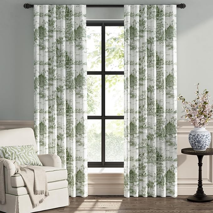 jinchan 95% Blackout Toile Curtains - Image 2