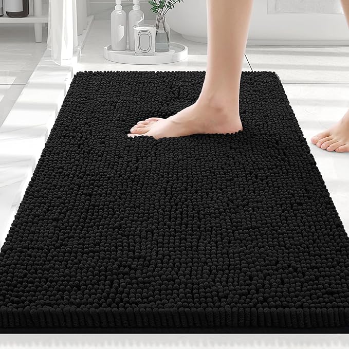 Smiry Luxury Chenille Bathroom Rugs 30x20, Extra Soft and Absorbent Shaggy Bath by Smiry