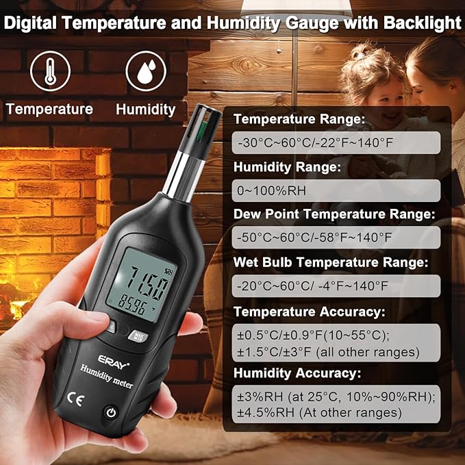 ERAY Digital Psychrometer Thermometer Hygrometer - Image 2