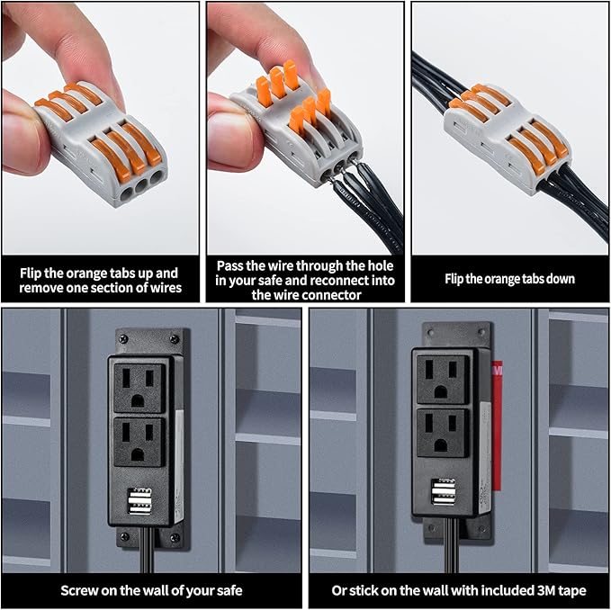 Gun Safe Power Outlet Kit, Briidea Gun Safe Accessory Electrical Outlet - Image 6