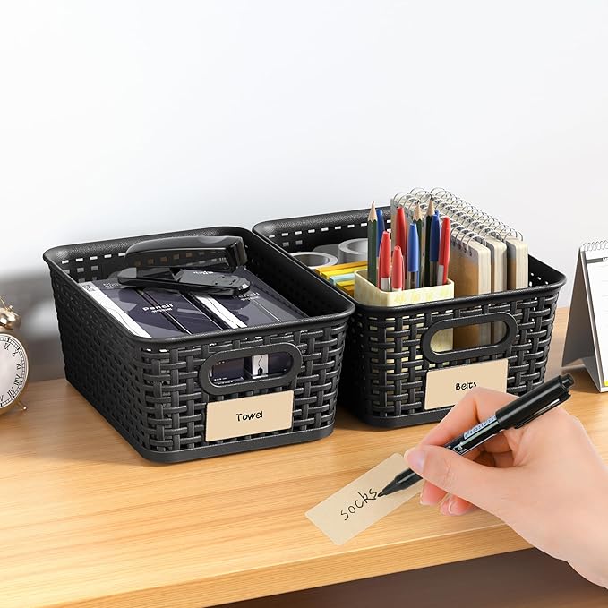 Black Plastic Storage Baskets - Image 7