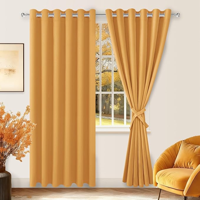 Hiasan Room Darkening Curtains for Bedroom, 70 x 84 Inches by Hiasan