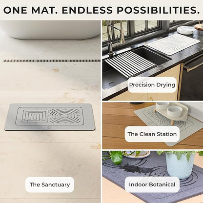 Stone Bath Mat Set – Diatomaceous Earth Bathroom Mat & Stone Drying Mat - Image 7