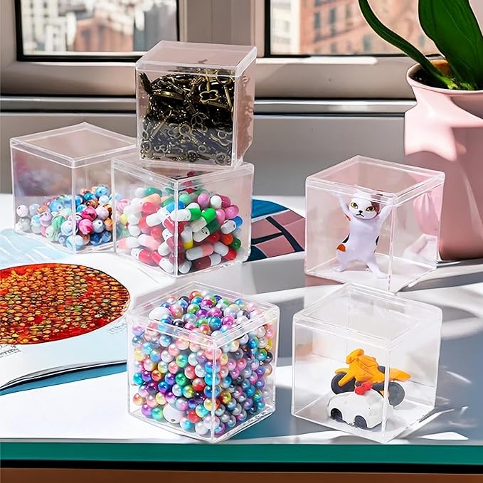 Acrylic Box 2 Packs 3 * 3 * 3 Inch Clear Square Cube Display Case - Image 4