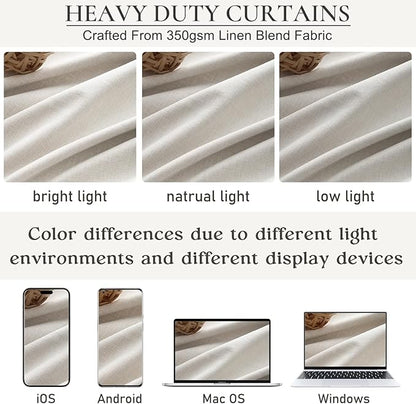 Beige Linen Blackout Curtains 96 Inches Long, Pinch Pleated Elegant Thermal 8ft - Image 5