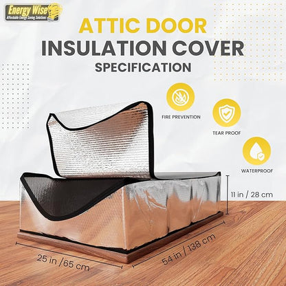 Premium Attic Door Insulation Cover, 25″x54″x11″, Extra Thick Double Bubble - Image 3