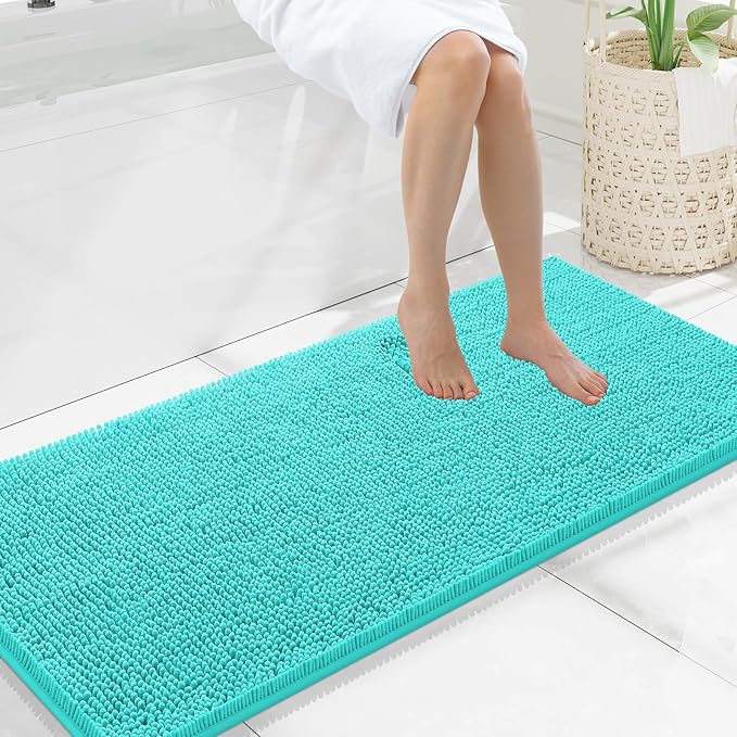 Smiry Luxury Chenille Bathroom Rugs 47x20, Extra Soft and Absorbent Shaggy Bath by Smiry