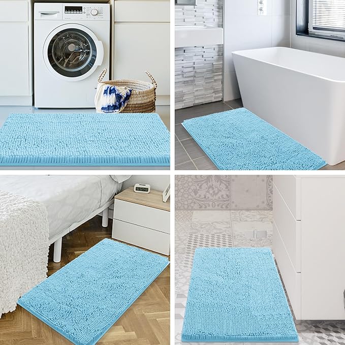 Smiry Luxury Chenille Bathroom Rugs 70x24, Extra Soft and Absorbent Shaggy Bath - Image 8