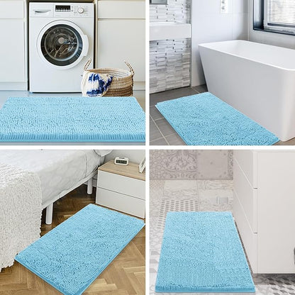 Smiry Luxury Chenille Bathroom Rugs 59x24, Extra Soft and Absorbent Shaggy Bath - Image 9
