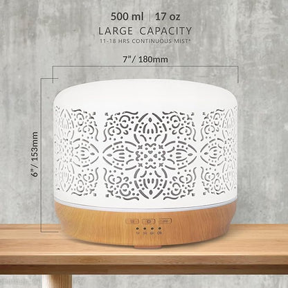Earnest Living Essential Oil Diffuser White Ceramic Diffuser 500 ml Timers - Image 4
