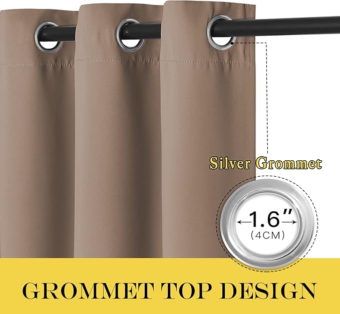 NICETOWN Blackout Curtains 72 inches Long, Grommet Privacy Window Treatment - Image 6