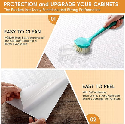 White Drawer Shelf Liner, Peel and Stick Non Slip Cabinet Liner 10" x 10 FT - Image 3