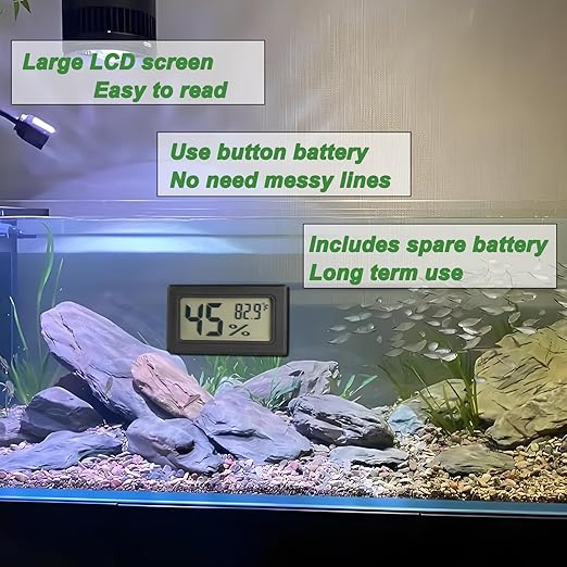 Reptile Thermometer and Humidity Gauge Digtal Terrarium Thermometer Rectangle - Image 4