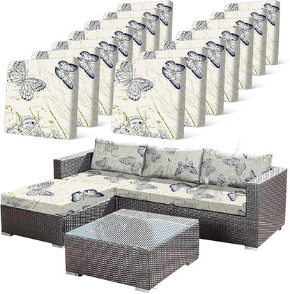 14pcs Outdoor Printed Sofa Seat Cushion Covers Strechable, Waterproof Elastic by CALBODE