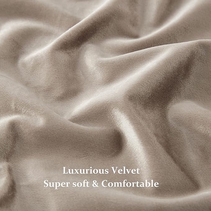 BULBUL Taupe Decorative Velvet Curtains:120 inches Elegant Living Room - Image 7