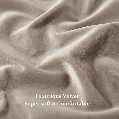 BULBUL Taupe Velvet Curtains 96 inches Length:Luxury Elegant Living Room - Image 6