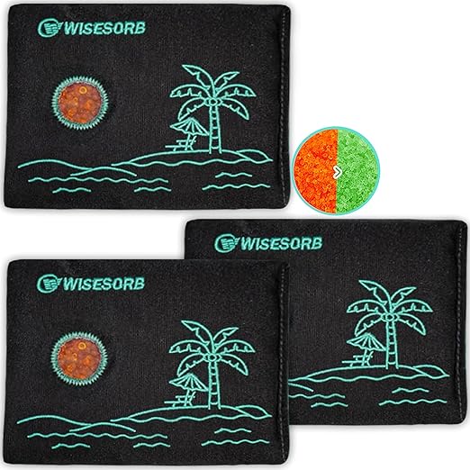 200g x 3pcs Rechargeable Desiccant Packs, Color Indicating Silica Gel Packets by Wisesorb