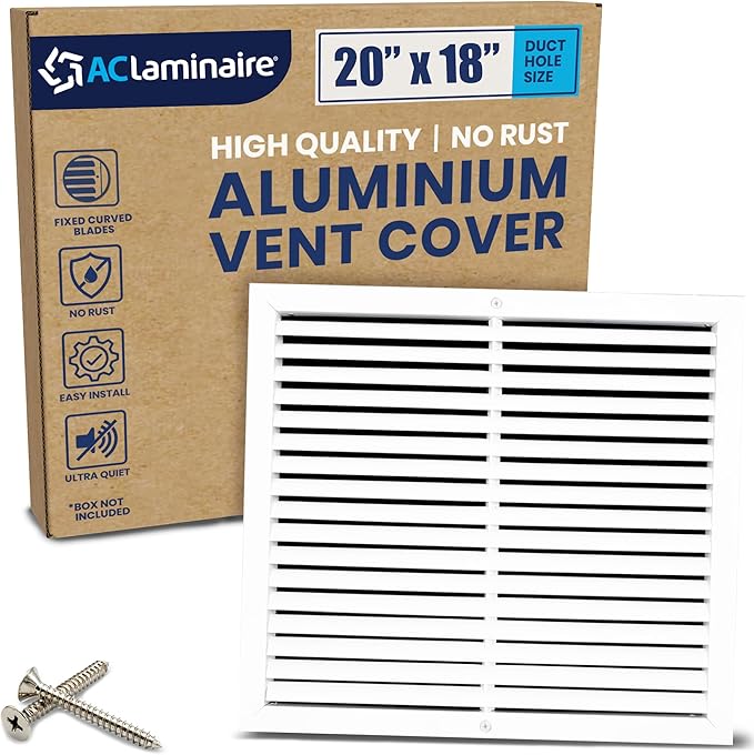20x18 Inch Air Return Vent Cover Decorative – Premium Aluminum AC Vent Cover by LAMINAIRE
