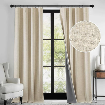 RYB HOME Warm Sand 100% Blackout Curtains - Image 2