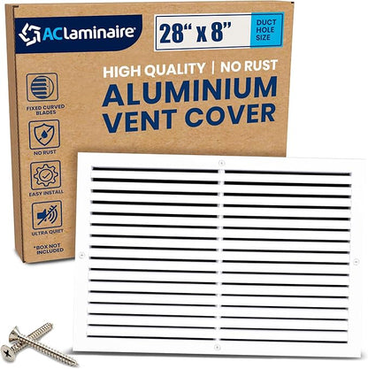 28x8 Inch Air Return Vent Cover Decorative – Premium Aluminum AC Vent Cover by LAMINAIRE