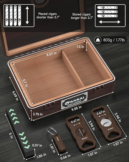Cigar Humidor, Glass top Cigar Case - Image 2