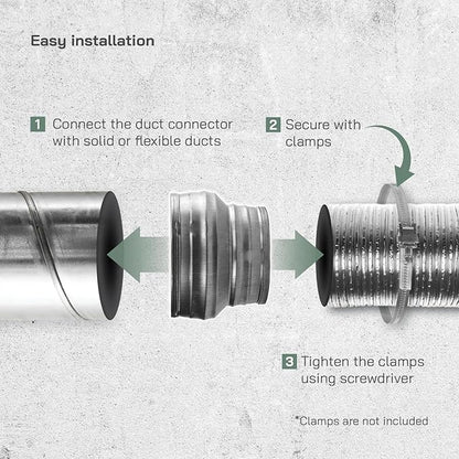Vent Systems 5" inch to 4" inch Duct Reducer Adapter Connector Fitting Pipe - Image 3