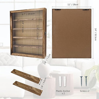 11x14 Shadow Box Frame with Removable Shelves, Collectible Display Shelves Case - Image 7