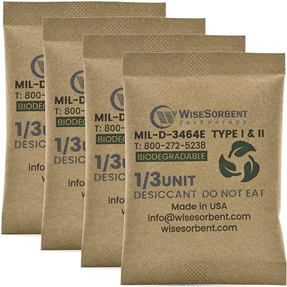 Kraft Clay Desiccants Packs for Safe, 11 Gram 30 Pack Dehumidifier for Gun Safe by Wisesorb