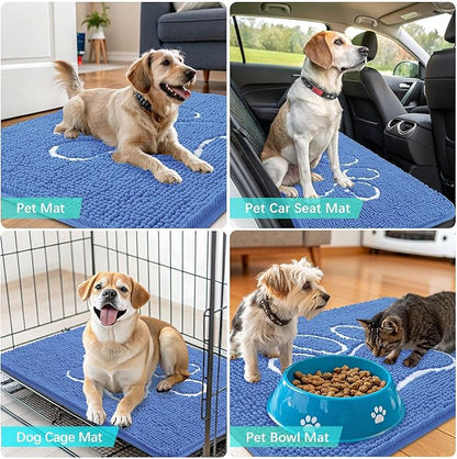 OLANLY Dog Door Mat for Muddy Paws 48x30, Paw Print Design, Absorbs Moisture - Image 7