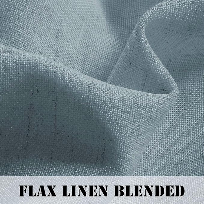 H.VERSAILTEX Stone Blue Linen Curtains 84 Inch Length - Image 3