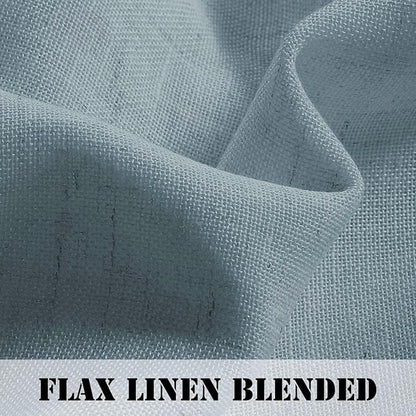 H.VERSAILTEX Stone Blue Linen Curtains 84 Inch Length - Image 3