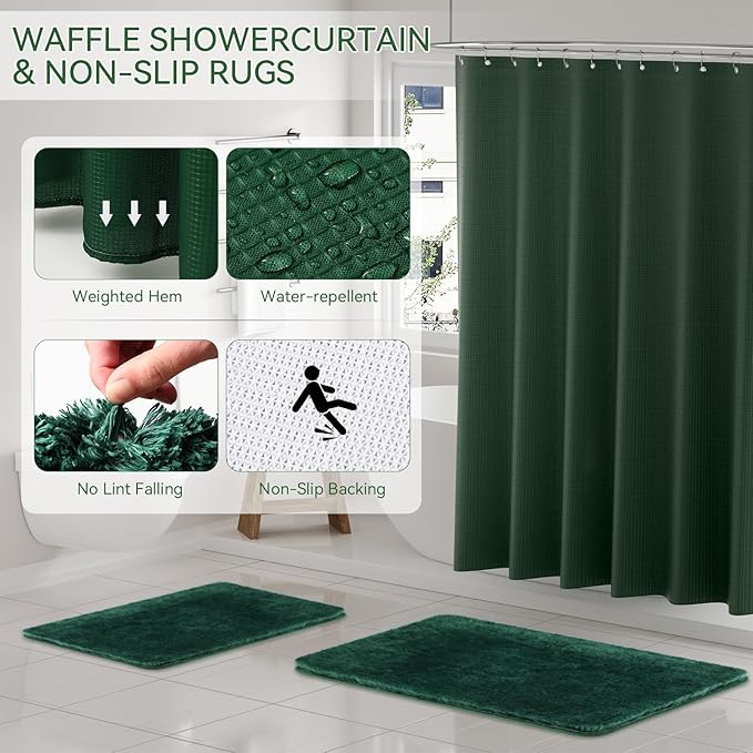 Green Bathroom Set, Dark Green Bathroom Accessories Set - Image 4