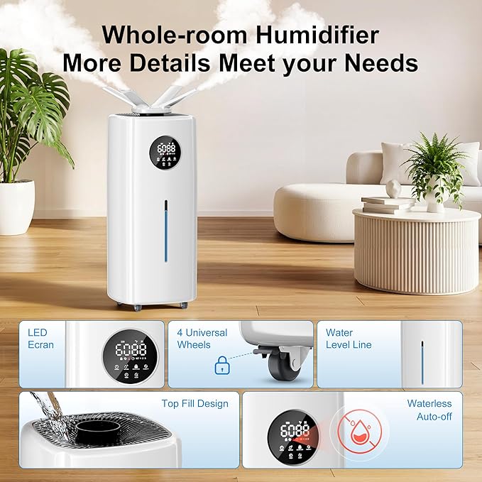 Uthfy 5.5Gal/21L Humidifier for Large Room 3000sq.ft, 2000ml/h Dual 360° - Image 6