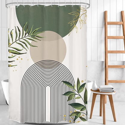 Small Stall Green Boho Shower Curtain 54Wx78H Rv Modern Bohemian Abstract Sage - Image 2
