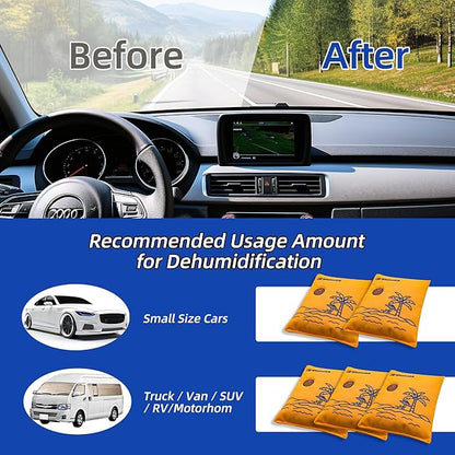 500g 2pcs Rechargeable Car Dehumidifier Moisture Absorbers Bags, Reusable - Image 5