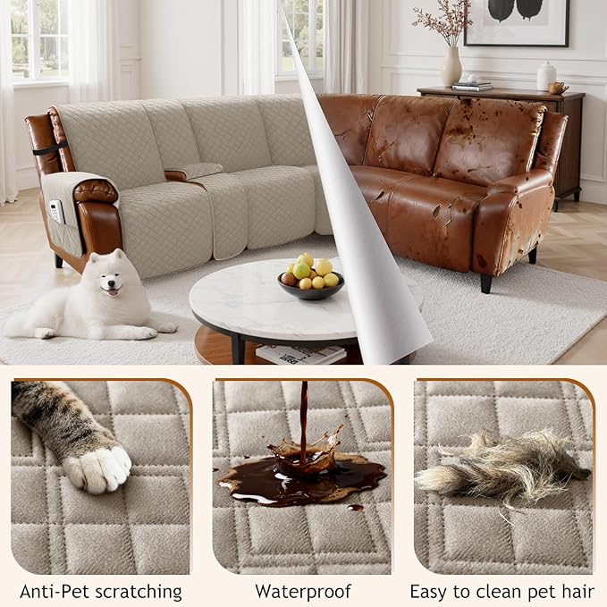 Arfntevss Waterproof Recliner Sectional Couch Covers - Image 6