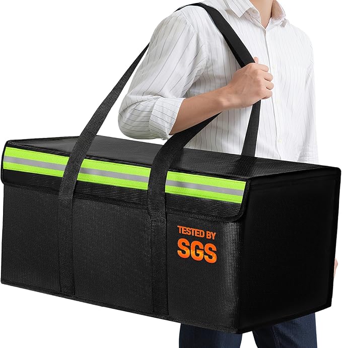 Large Fireproof Document Bags 24x12x12in, Fireproof Document Box by Amerbro