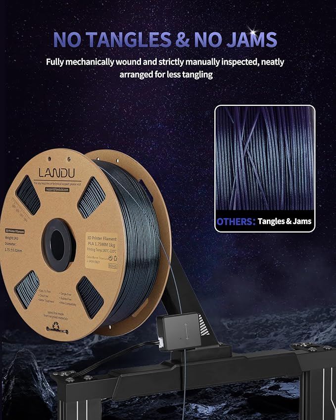 LANDU Chameleon PLA Filament 1.75mm Burnt Titanium 1KG, 3D Printer Filament - Image 5