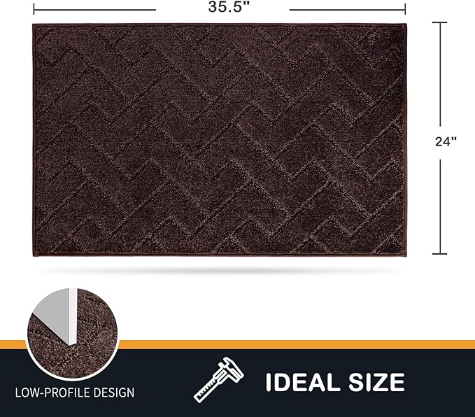 PURRUGS Dirt Trapping Door Mat 24" x 35.5", Non-Slip Machine Washable Entry Rug - Image 2