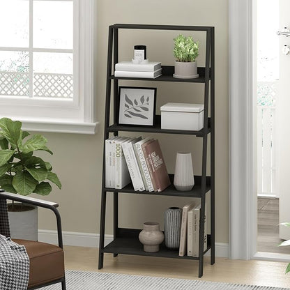 Furinno Ladder Book Shelf, 5-Tier Ladder Shelf, Display Storage Shelves - Image 2