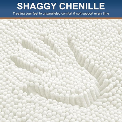 Smiry Luxury Chenille Bathroom Rugs 30x20, Extra Soft and Absorbent Shaggy Bath - Image 3