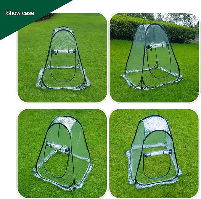 porayhut Pop Up Greenhouse Cover Flower House Mini Gardening Plant Flower - Image 3