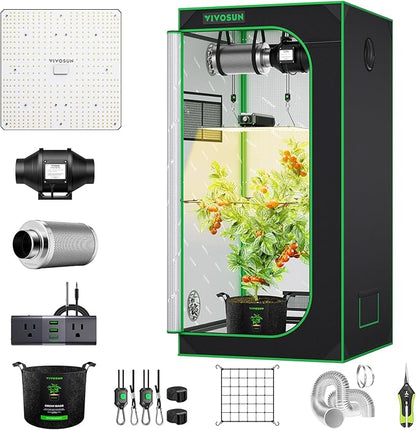 VIVOSUN Grow Tent Kit, 2.7 × 2.7ft Complete Grow System, WiFi-Controlled Grow by VIVOSUN