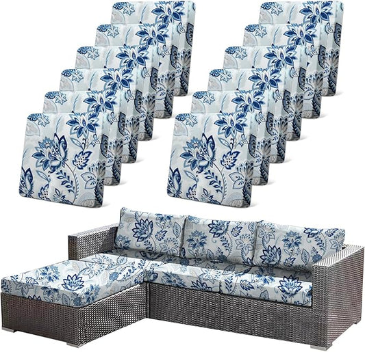 12pcs Floral Printed Stretchy Sofa Cushion Covers by CALBODE