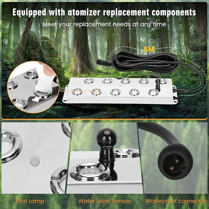Ultrasonic Mist Maker Fogger 10 Head, 110V 350W Power Water Proof Ultrasonic - Image 4