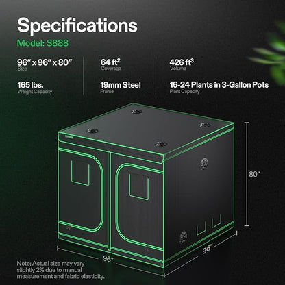 VIVOSUN S888 8x8 Grow Tent - Image 7