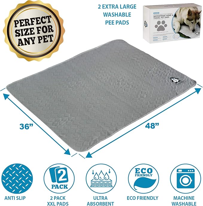 Washable Pee Pads for Dogs XXL, Reusable Puppy Training Pads, Ultra Absorbent & - Image 2