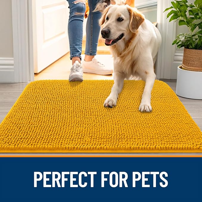 OLANLY Dog Door Mat for Muddy Paws 30x20, Absorbs Moisture and Dirt, Absorbent - Image 6