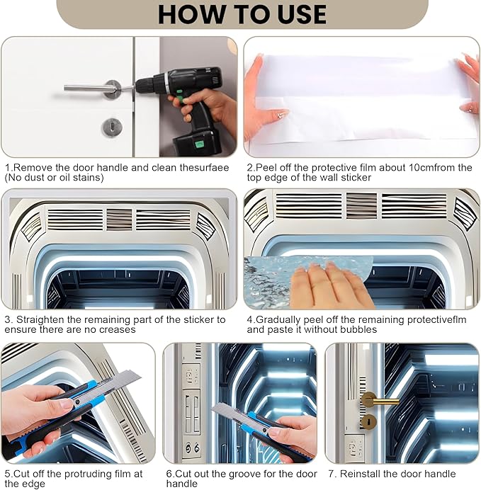 3D Door Stickers, Peel and Stick Vinyl Wallpaper, Self-Adhesive Mural - Image 5